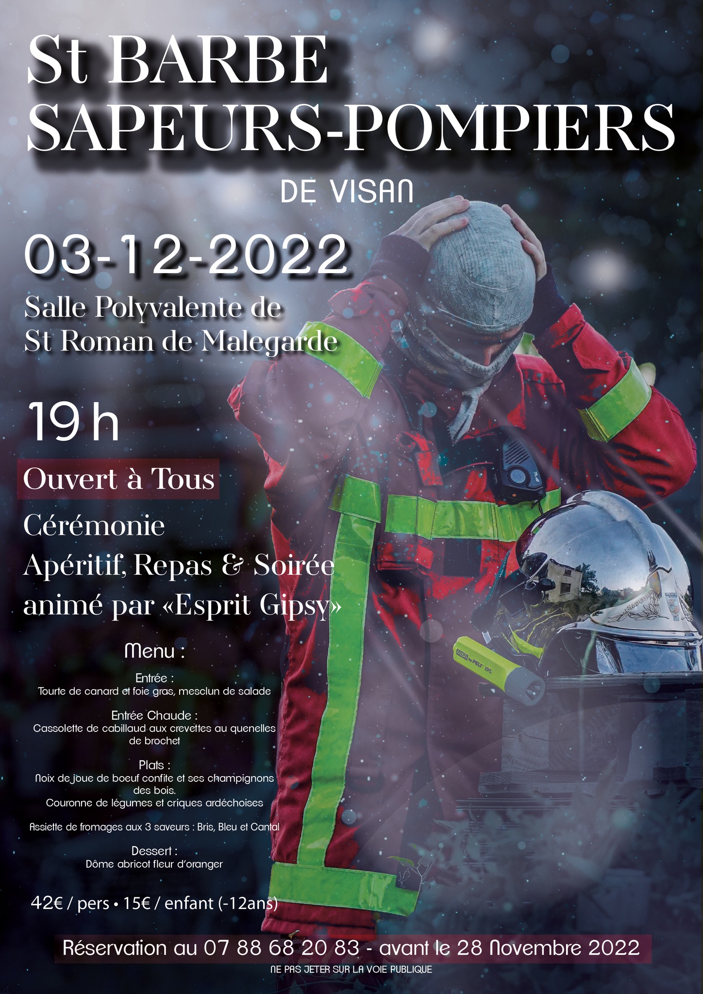 Soirée Sainte Barbe des pompiers de Visan SDIS84